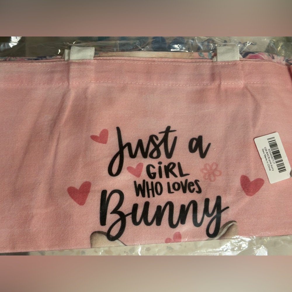 NEW Pink Girl Canvas Tote Bag - Picture 6 of 12
